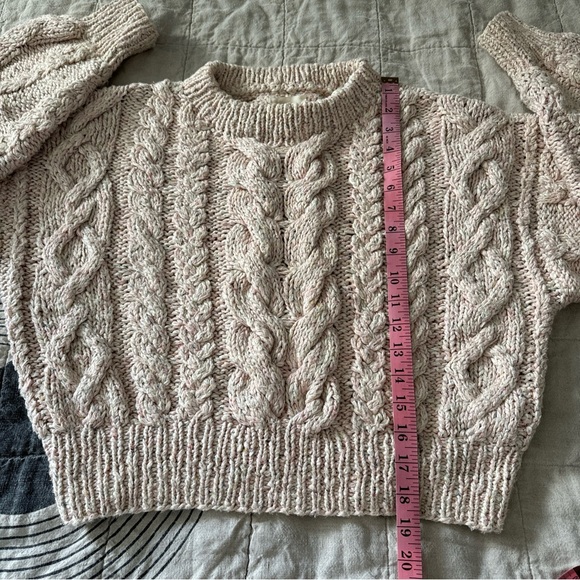 Doen Bee Pink Cable Knit Chunky Sweater Size Size M - Picture 8 of 13